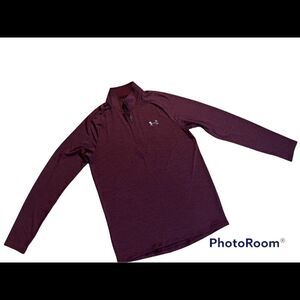 Underarmour Heat Gear Loose 1/4 Zip Burgundy Pullover Small